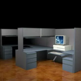 2-person Office Cubicle 3d model