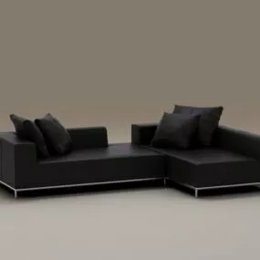 2-piece Leather Sofa Set 3d model