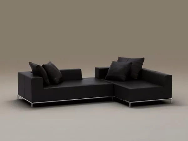 2-piece Leather Sofa Set 3d model 2-piece Leather Sofa Set 3d model