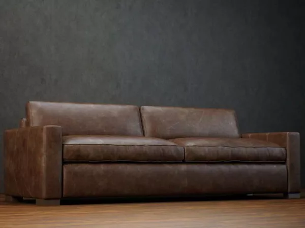 2 Seats Leather Brown Sofa 3d model 2 Seats Leather Brown Sofa 3d model