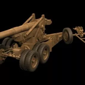 203 Mm Howitzer 3d model