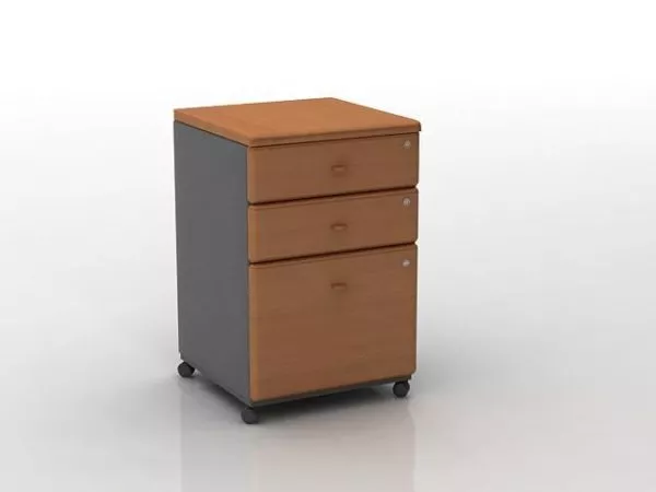 3 Drawers Wood File Cabinet 3d model 3 Drawers Wood File Cabinet 3d model