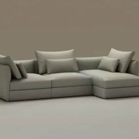 3 Piece Sectional Sofa With Chaise 3d model