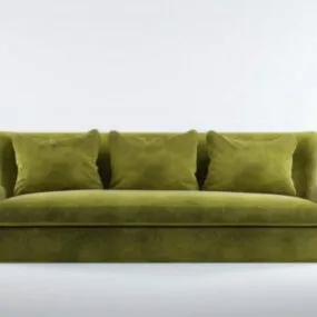3 Seater Upholstered Couch And Pillow 3d model