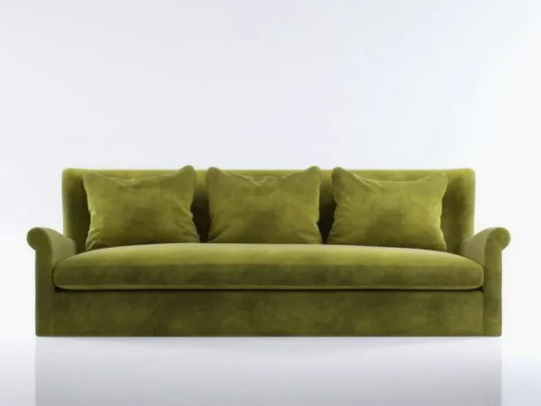 3 Seater Upholstered Couch And Pillow 3d model 3 Seater Upholstered Couch And Pillow 3d model