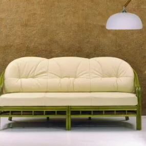 3 Seats Upholstered Settee Sofa 3d model