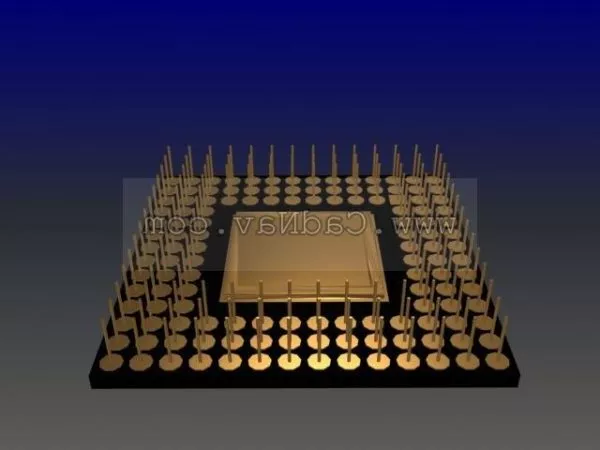 Desktop Office Computer With Lcd Keyboard 3d model