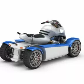 4 Wheel Electric Scooter 3d model