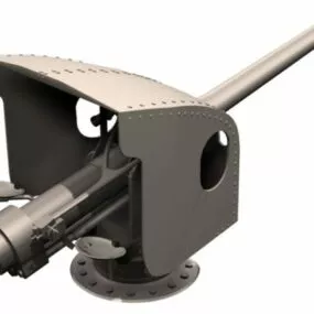 4 Inch Naval Gun 3d model
