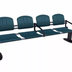 4 Seats Waiting Bench 3d model