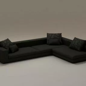 6 Seater Fabric Sectional Sofa 3d model