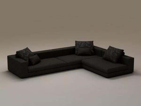 6 Seater Fabric Sectional Sofa 3d model 6 Seater Fabric Sectional Sofa 3d model