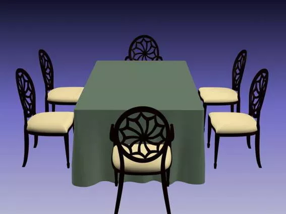 7 Piece Dining Room Sets 3d model 7 Piece Dining Room Sets 3d model