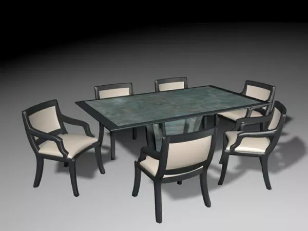 7 Piece Patio Dining Set 3d model 7 Piece Patio Dining Set 3d model