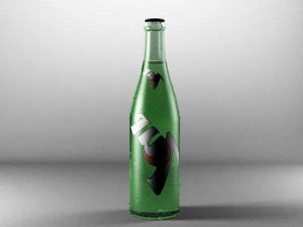 7up Bottle Free 3d Model - .Max, .Vray - Open3dModel