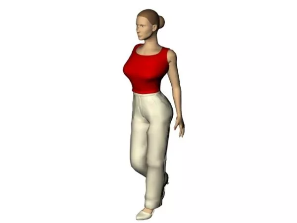 Character A Woman Red Shirt 3d model Character A Woman Red Shirt 3d model