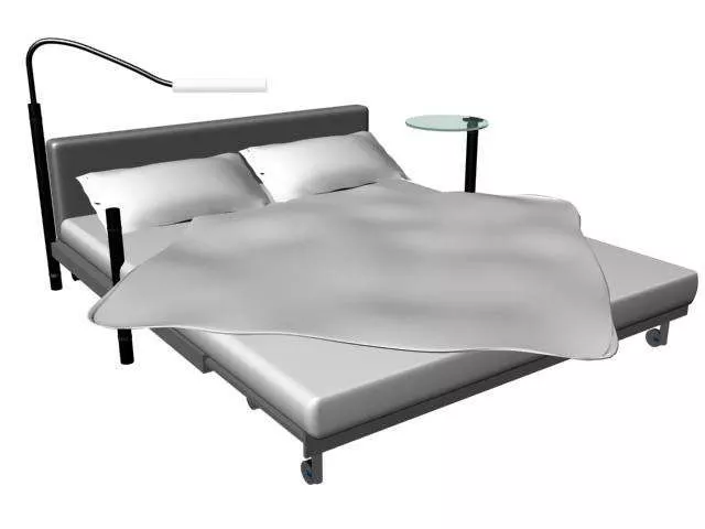 Adjustable Bed With Table And Lamp 3d model Adjustable Bed With Table And Lamp 3d model