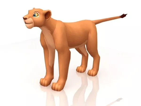 Stone Male Lion Statue Standing 3d model