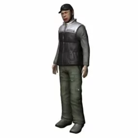 African American Young Man Character 3d model