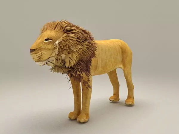 Lion Statue Lowpoly 3d model