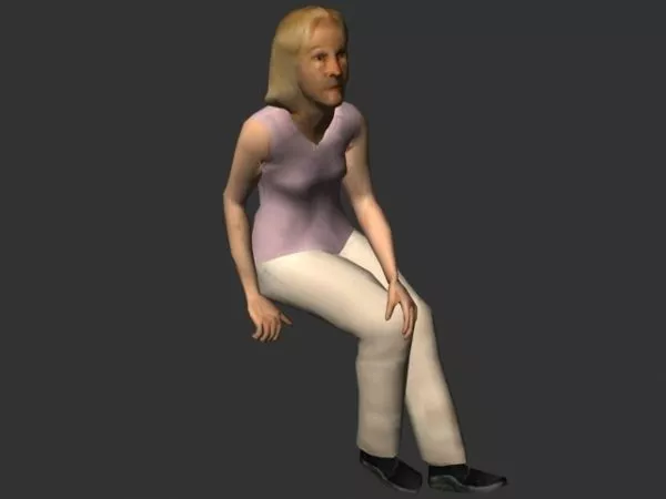 Young Woman Character Walking Pose 3d model