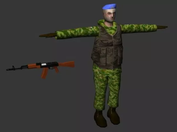 Chinese Soldier In Uniform 3d model
