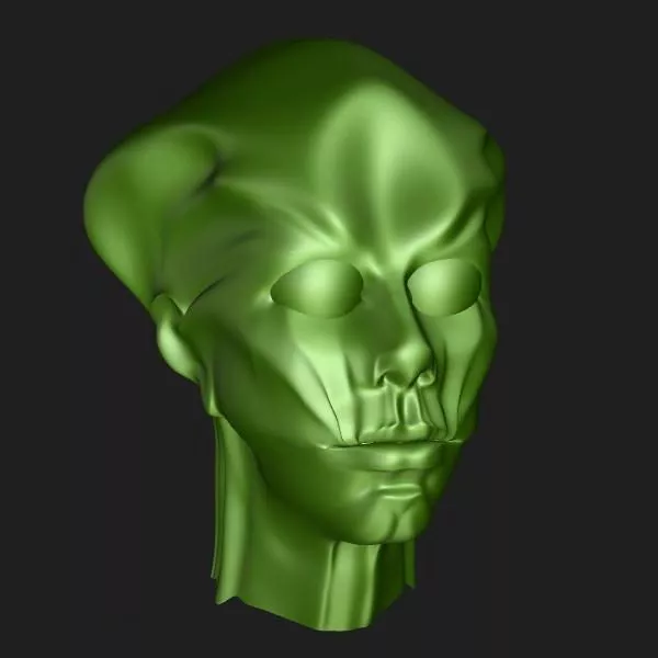 Alien Head Sculpture 3d model