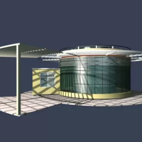 Aluminum Building Entrance Door 3d model