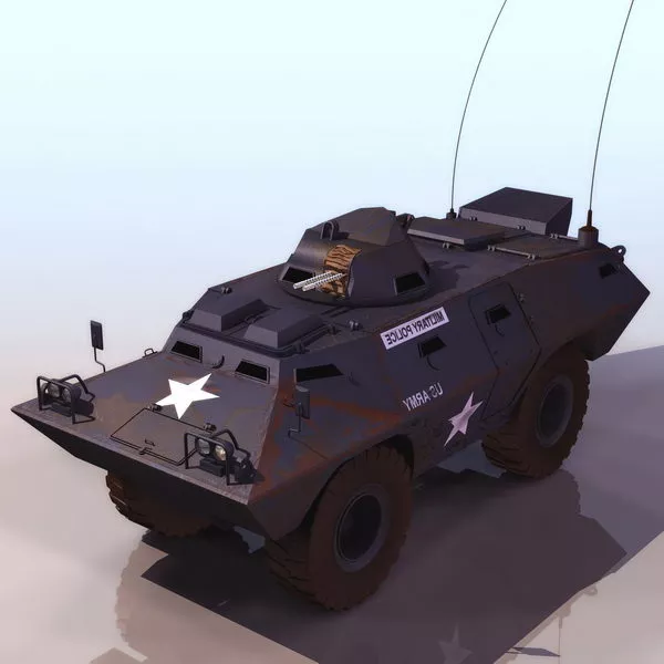 American V-100 Light Armored Vehicle 3d model American V-100 Light Armored Vehicle 3d model
