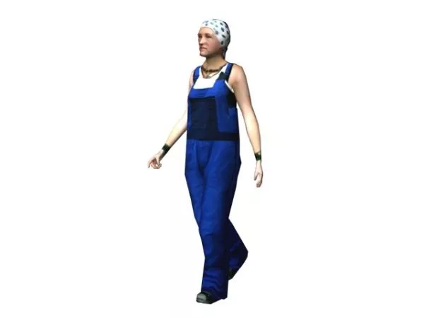 Office Woman Character With Book 3d model