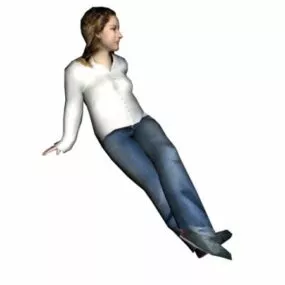 American Woman Reclining Character 3d model