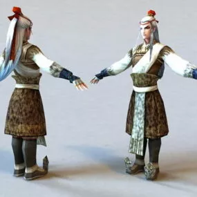 Ancient Asian Man 3d model