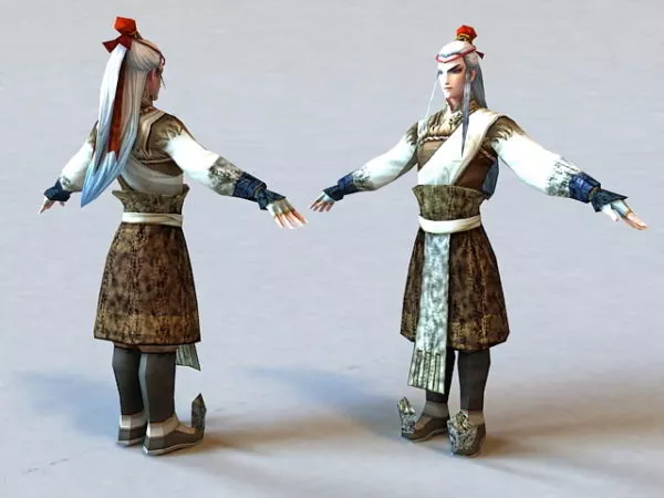 Ancient Asian Man 3d model Ancient Asian Man 3d model