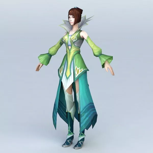 Ancient Chinese Dress Woman 3d model Ancient Chinese Dress Woman 3d model