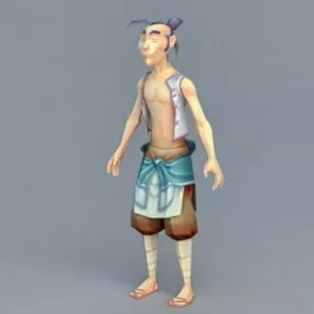 Ancient Chinese Fisherman 3d model