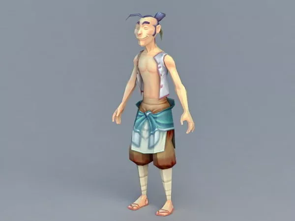 Ancient Chinese Fisherman 3d model Ancient Chinese Fisherman 3d model
