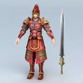 Ancient Chinese General And Sword 3d model