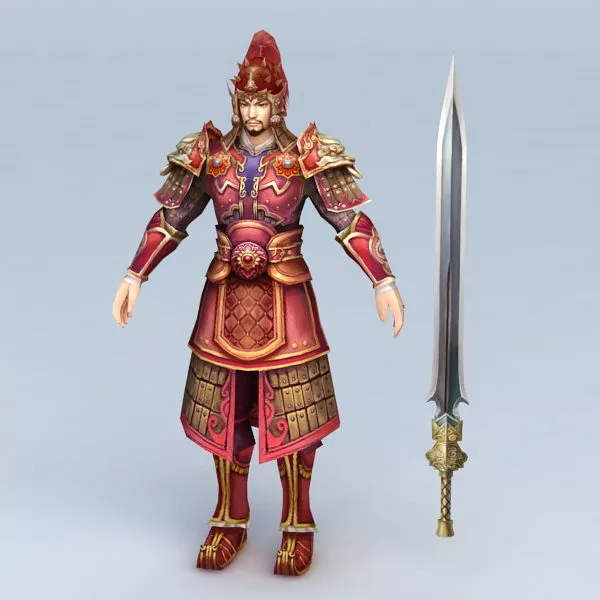 Ancient Chinese General And Sword 3d model Ancient Chinese General And Sword 3d model