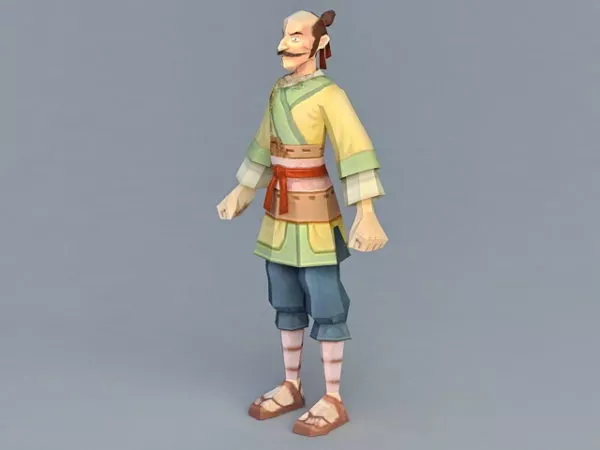 Cartoon Man With Rigged 3d model