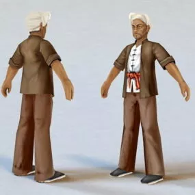 Ancient Chinese Peasant Farmer 3d model