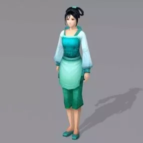 Ancient Chinese Peasants Girl 3d model