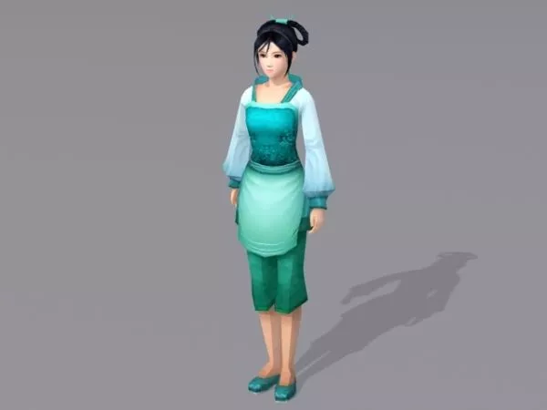 Ancient Chinese Peasants Girl 3d model Ancient Chinese Peasants Girl 3d model
