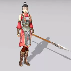 Ancient Chinese Soldier Woman 3d model