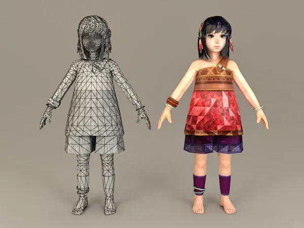 Ancient Chinese Teenage Girl 3d model Ancient Chinese Teenage Girl 3d model
