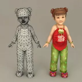 Ancient Chinese Toddler Girl 3d model