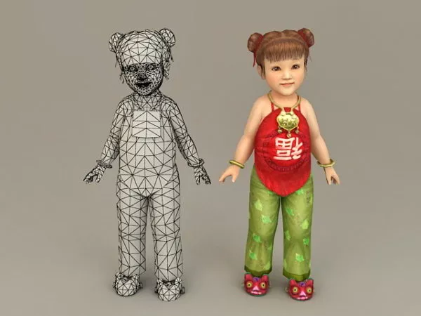Ancient Chinese Toddler Girl 3d model Ancient Chinese Toddler Girl 3d model