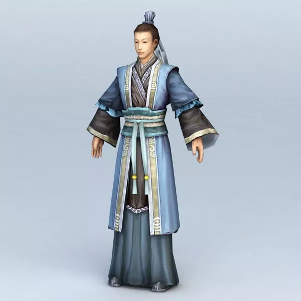 Ancient Chinese Wealthy Scholar 3d model Ancient Chinese Wealthy Scholar 3d model