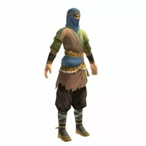 Ancient Chinese Bandit Character 3d model