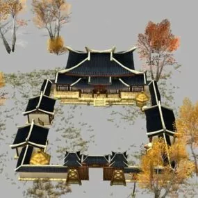 Ancient Chinese Post House 3d model