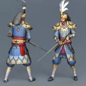 Ancient Korean Musket Soldier 3d model